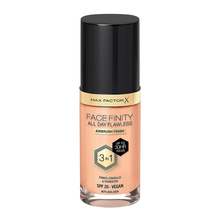Facefinity All Day Flawless 3-In-1 Foundation 75 Golden