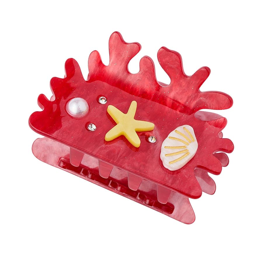 Hair Claw Red Coral