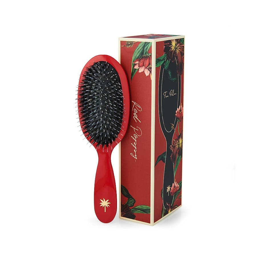 Boar- & Nylon Brush Red Poppy Medium
