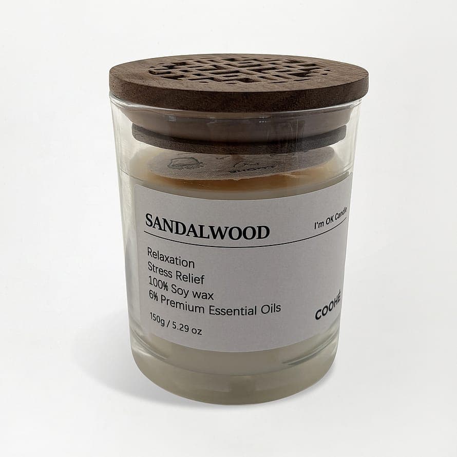 I'M OK Soy Wax Aroma Candle Sandalwood 150 g