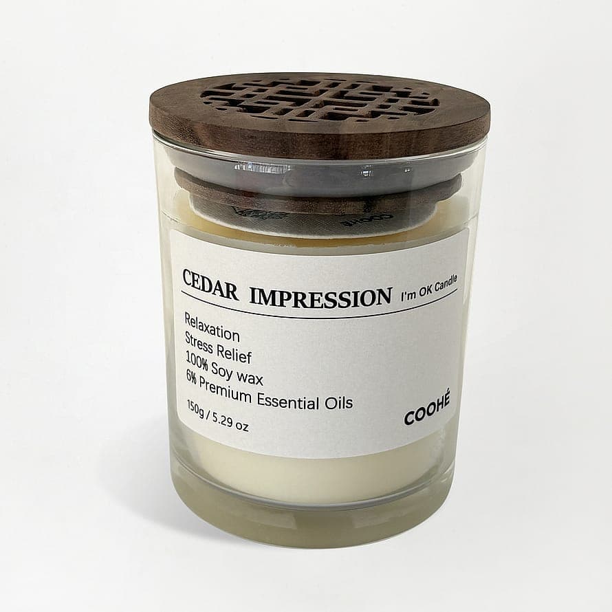 I'M OK Soy Wax Aroma Candle Cedar Impression 150 g