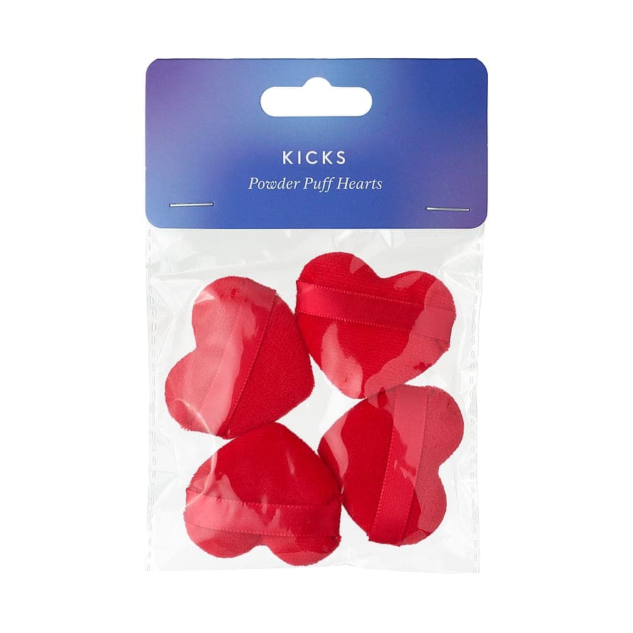 Powder Puff Hearts 4 pcs HeartsRed 4 stk