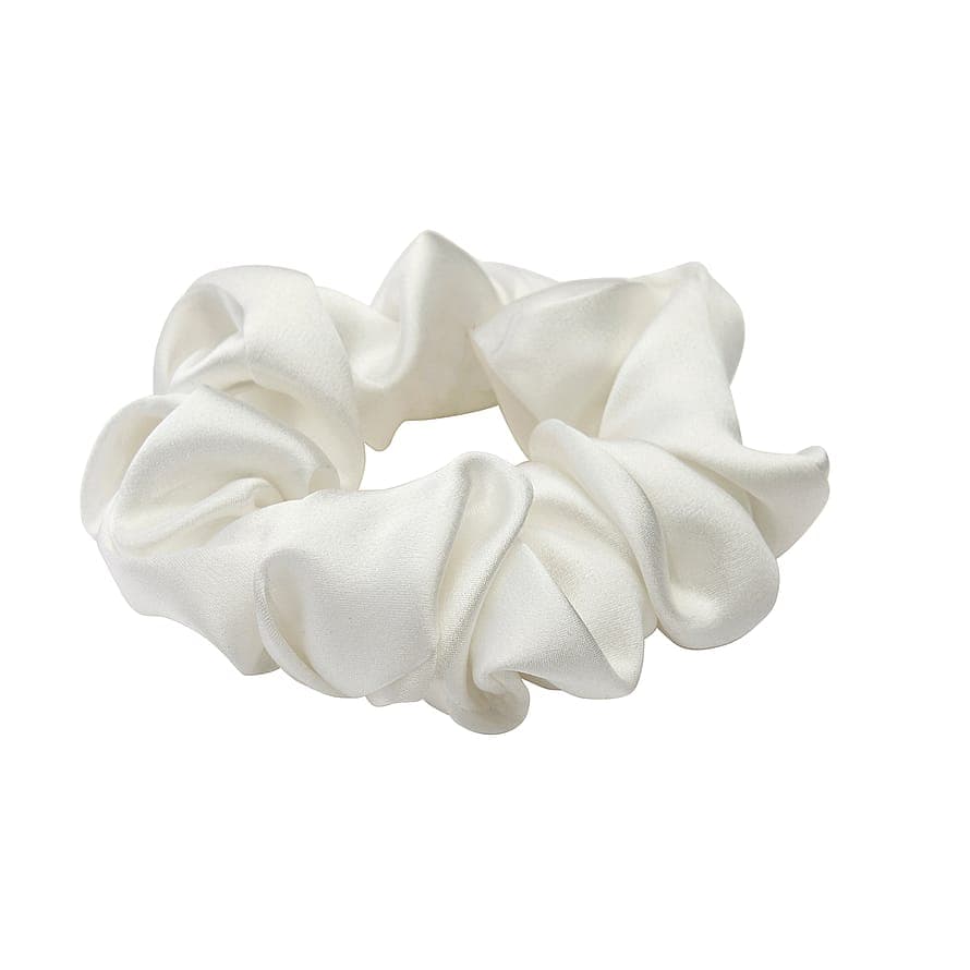 Mulberry Silk Scrunchie White