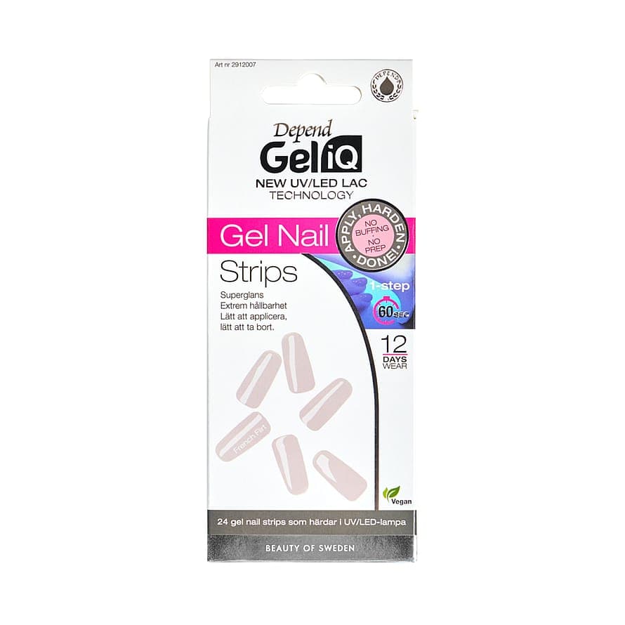 Gel iQ Gel Nail Strips Semi Cured 007 French Flirt