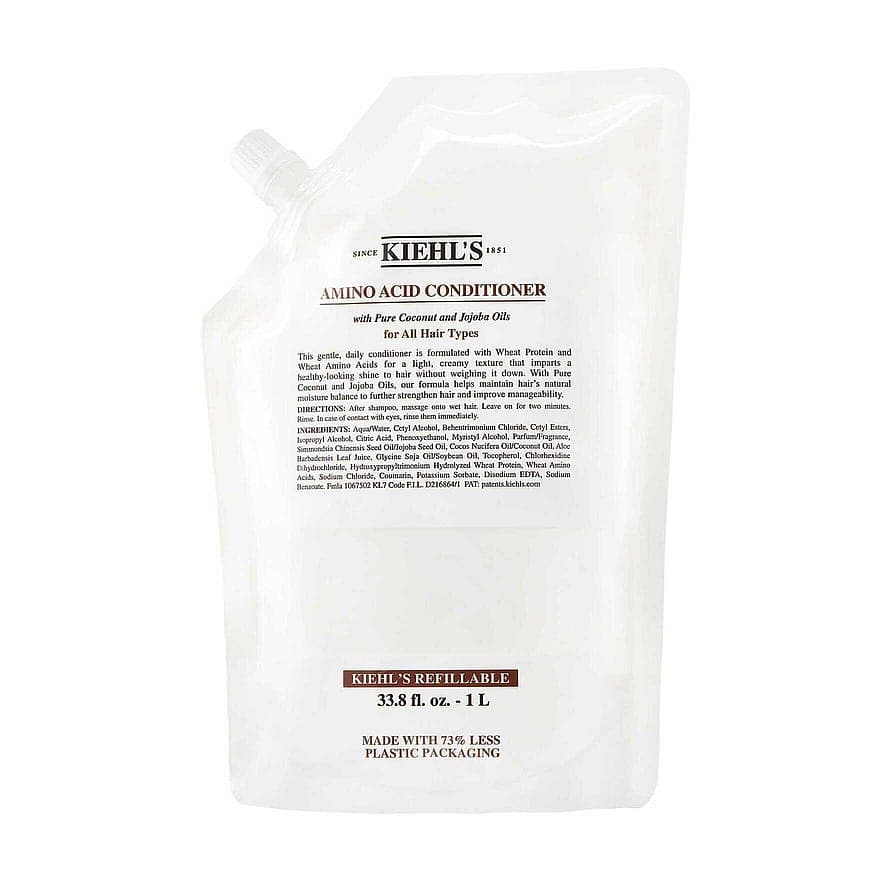 Amino Acid Conditioner with Pure Coconut Oil Refill Pouch 1000 ml, Refill