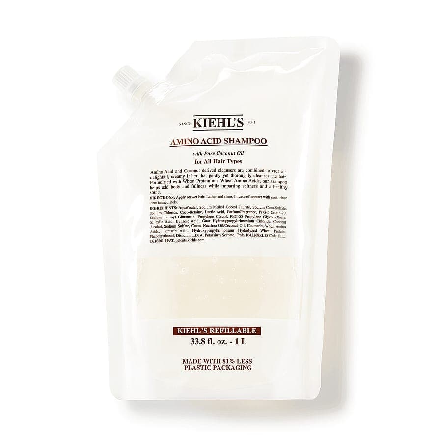 Amino Acid Shampoo with Pure Coconut Oil Refill Pouch 1000 ml, Refill