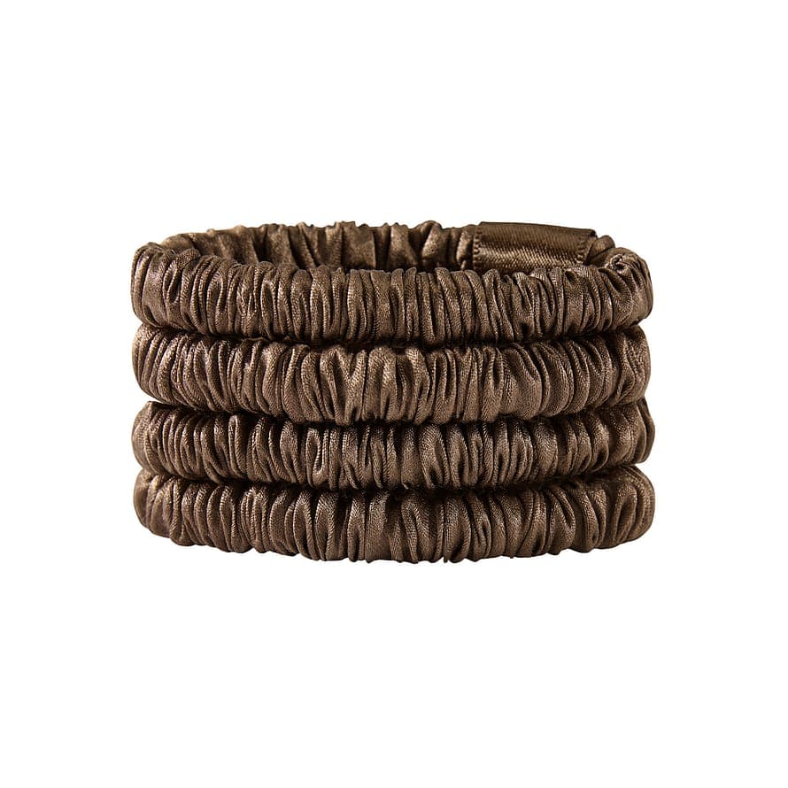 Mulberry Silk Skinny Scrunchie Dark Brown