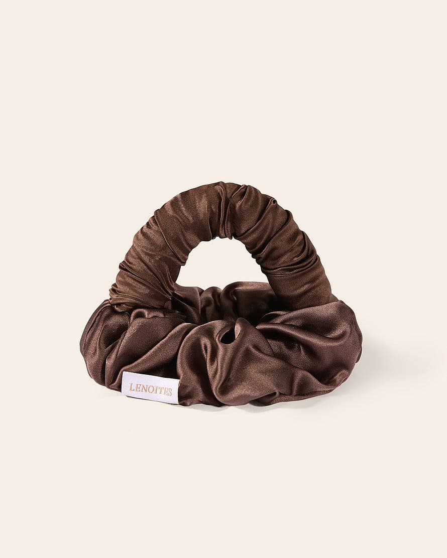Blowout Tie in Mulberry Silk Brown, Small