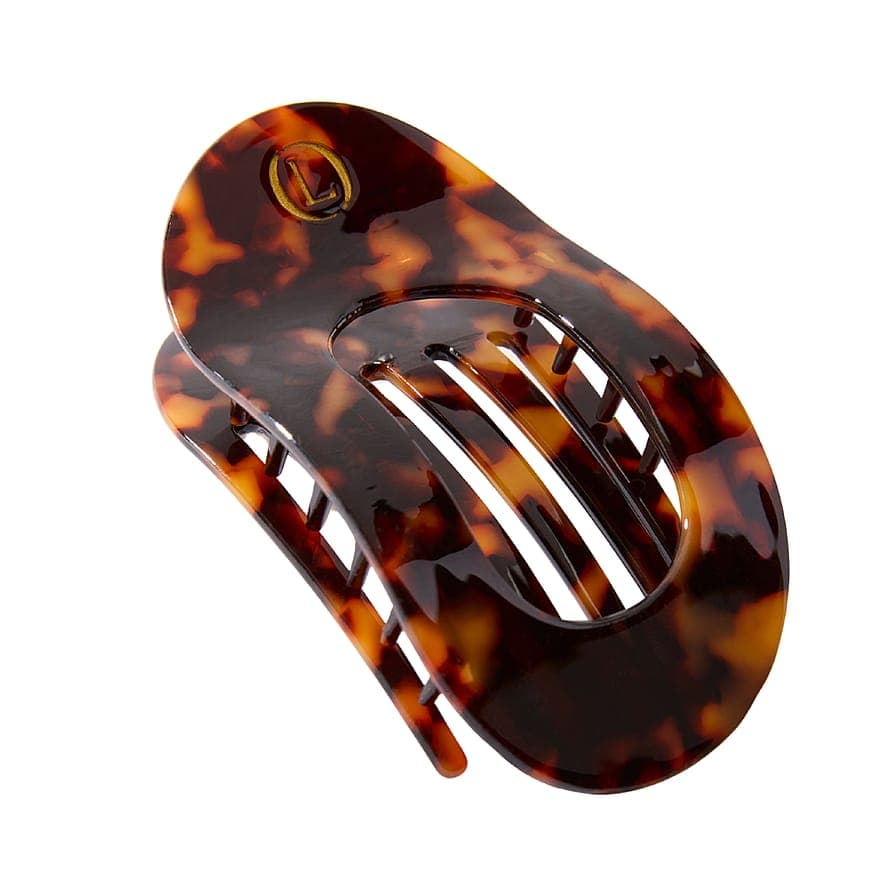 Flat Hair Clip Bronze Leopard