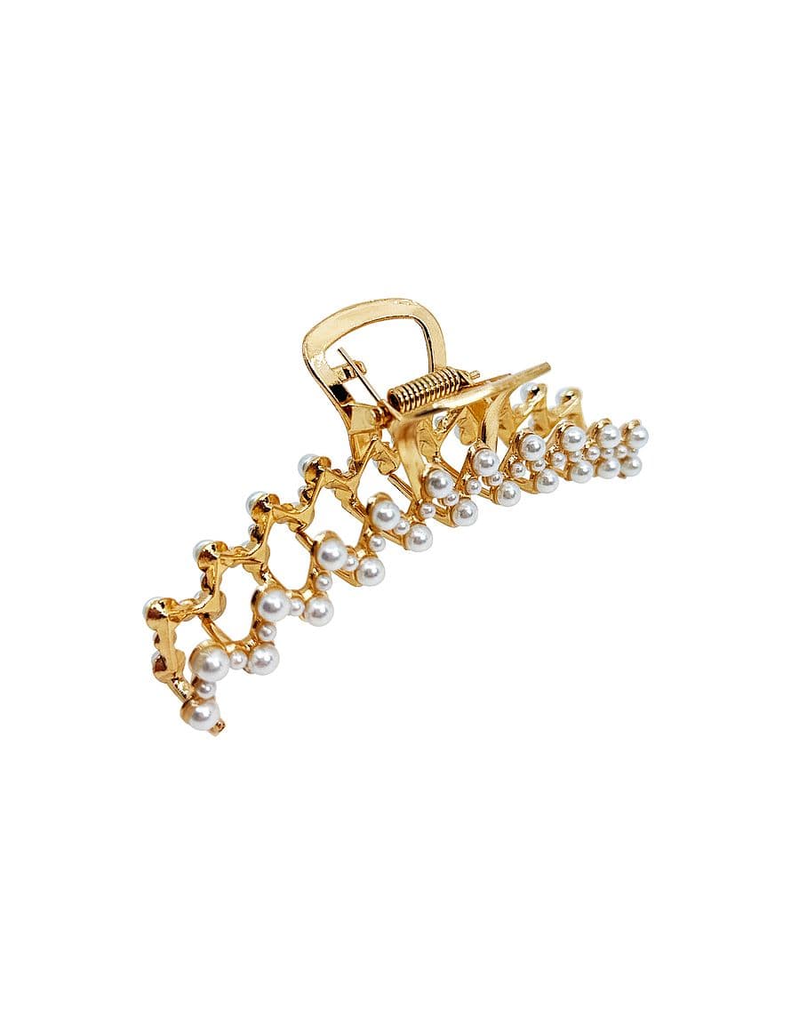 Elena Clamp Golden Pearl Gold Golden Pearl