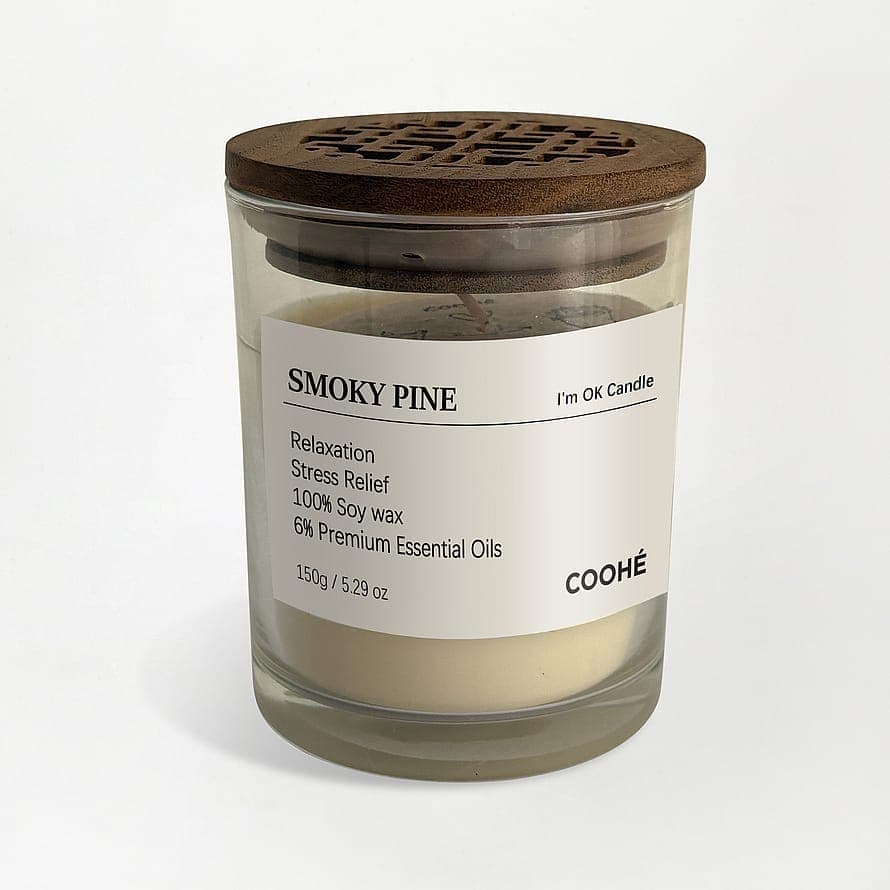 I'm OK Soy Wax Aroma Candle SmOKy Pine 150 g