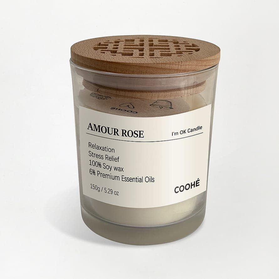 I'm OK Soy Wax Aroma Candle Amour Rose 150 g