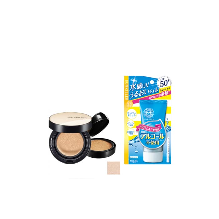 ISEHAN - Kiss Me Sunkiller Perfect Water Essence SPF50+ PA++++ - 50g X Jung Saem Mool - Essential Skin Nuder Cushion - 14g+14g