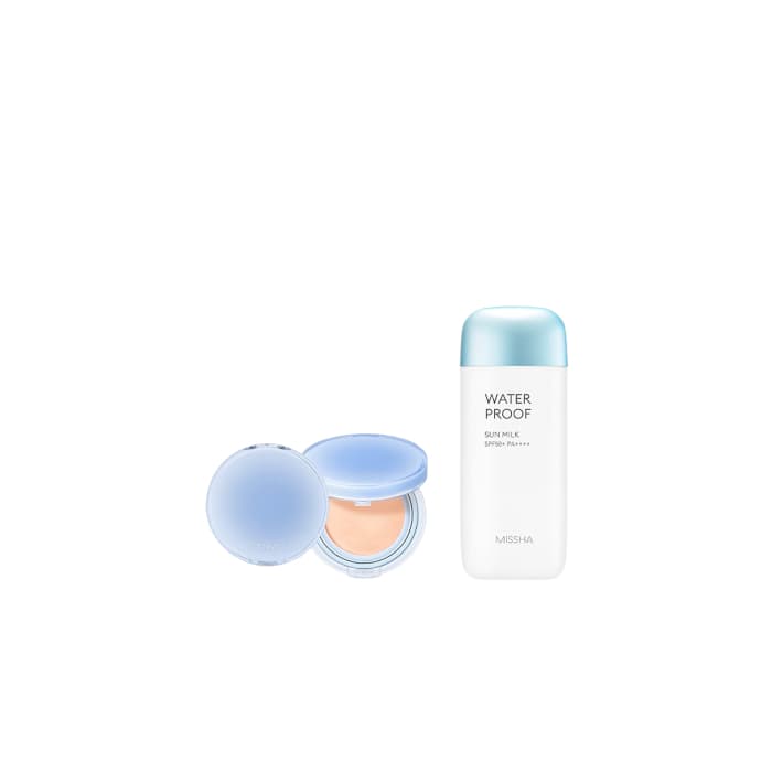MISSHA - All-Around Safe Block Waterproof Sun Milk SPF 50+/PA++++ - 70ml X Romand - Bare Water Cushion - 20g - 21 Pure
