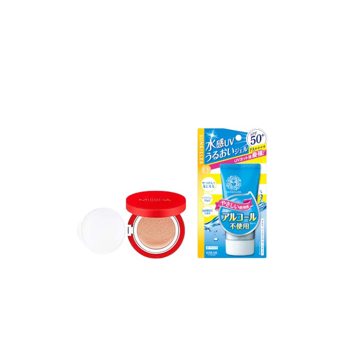 ISEHAN - Kiss Me Sunkiller Perfect Water Essence SPF50+ PA++++ - 50g X MISSHA - Velvet Finish Cushion SPF50+ PA+++ - 15g - 21