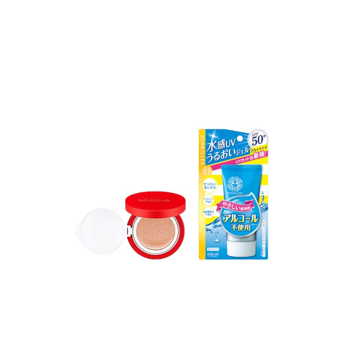 ISEHAN - Kiss Me Sunkiller Perfect Water Essence SPF50+ PA++++ - 50g X MISSHA - Velvet Finish Cushion SPF50+ PA+++ - 15g - 23