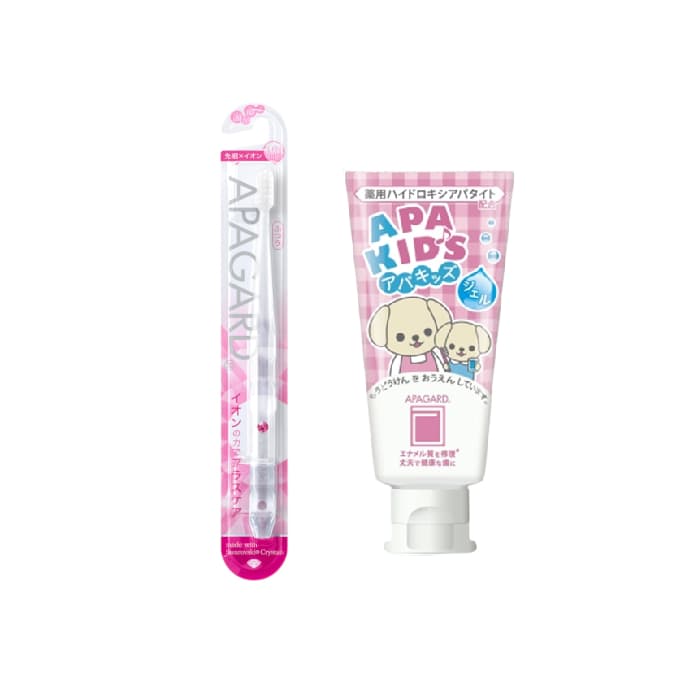 APAGARD - Apa-Kids Gel Toothpaste - 60g (1ea) + APAGARD - Crystal Toothbrush - 1pc - Random Color (1ea) Set