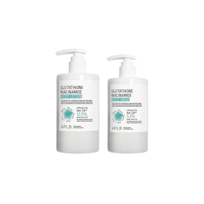 APLB - Glutathione Niacinamide Body Wash - 300ml (1ea) + Glutathione Niacinamide Body Lotion - 300ml (1ea) Set