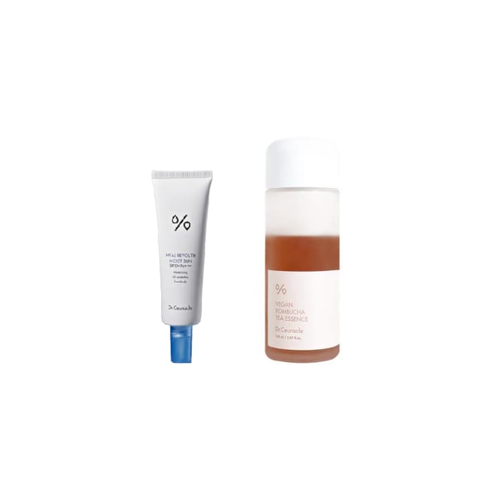 Dr.Ceuracle - Vegan Kombucha Tea Essence - 150ml + Hyal Reyouth Moist Sun SPF50+ PA++++ - 50ml Set