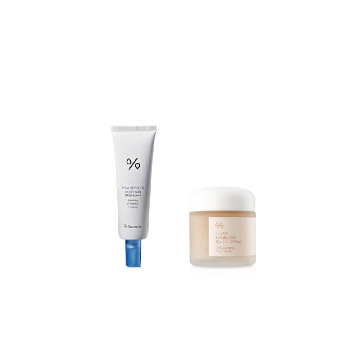 Dr.Ceuracle - Vegan Kombucha Tea Gel Cream - 75g + Hyal Reyouth Moist Sun SPF50+ PA++++ - 50ml Set