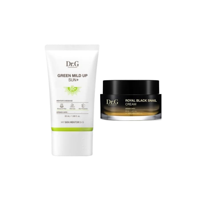 Dr.G Royal Black Snail Cream - 50ml + Green Mild Up Sun+ (SPF50+ PA++++) - 50ml (1ea) Set