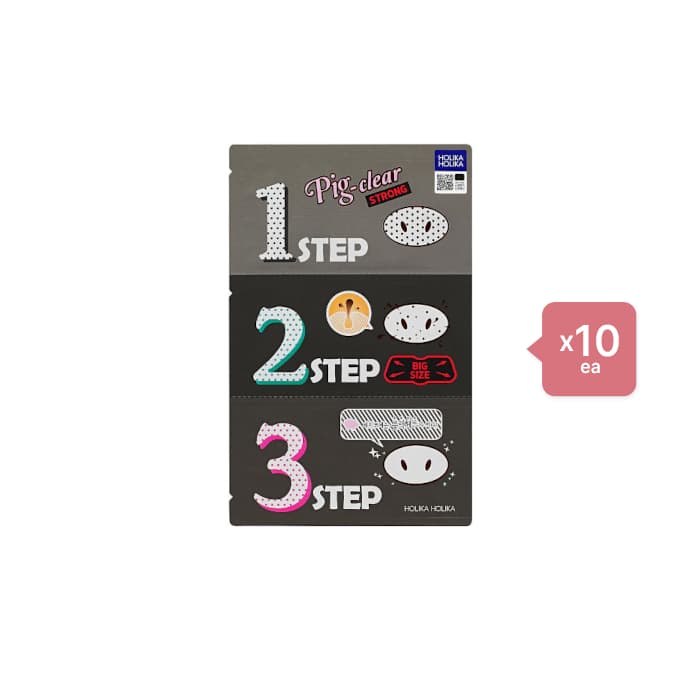 Holika Holika - Pig Clear Black Head 3-Step Kit (Strong) (10ea) Set