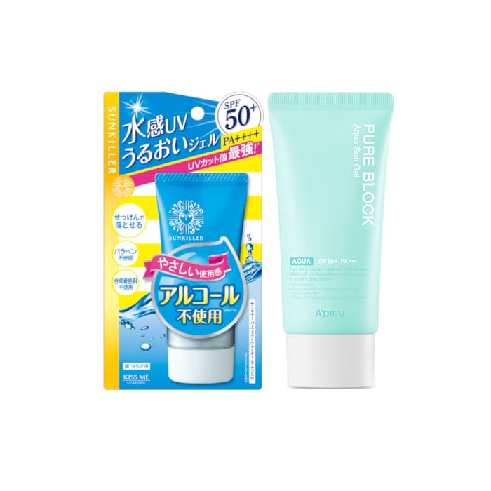 ISEHAN - Kiss Me Sunkiller Perfect Water Essence SPF50+ PA++++ - 50g X APIEU Pure Block Aqua Sun Gel SPF50+ PA+++