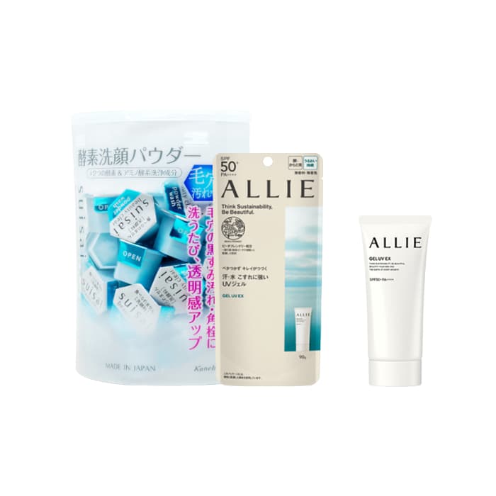 Kanebo - Allie Gel UV EX SPF50+ PA++++ X Suisai Beauty Clear Powder Wash