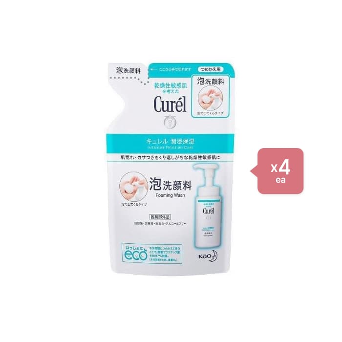 Kao - Curel Intensive Moisture Care Foaming Wash - Refill 130ml 4pcs Set