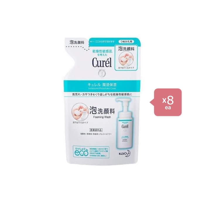 Kao - Curel Intensive Moisture Care Foaming Wash - Refill 130ml 8pcs Set