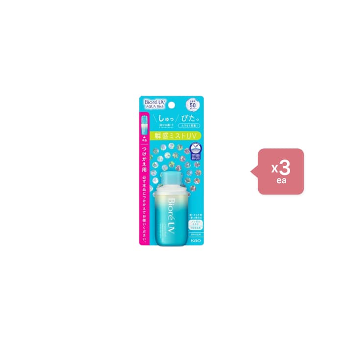 Kao - Biore UV Aqua Rich Aqua Protect Mist SPF50 PA++++ Refill - 60ml (3ea) Set