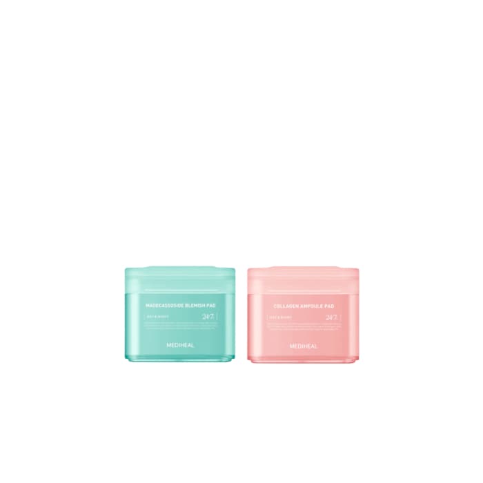 Mediheal - Madecassoside Blemish Pad - 100ea (1ea) + Collagen Ampoule Pad - 100ea (1ea) Set