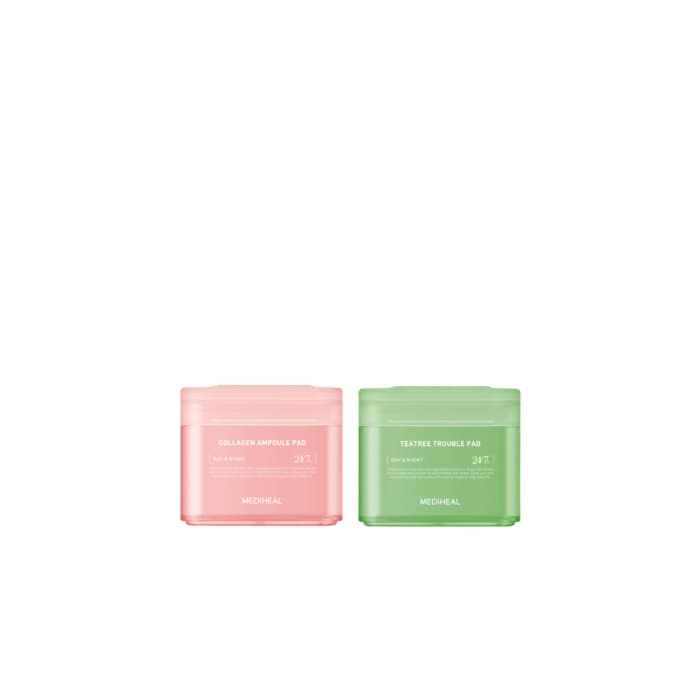 Mediheal - Collagen Ampoule Pad - 100ea (1ea) + Teatree Trouble Pad - 100ea (1ea) Set