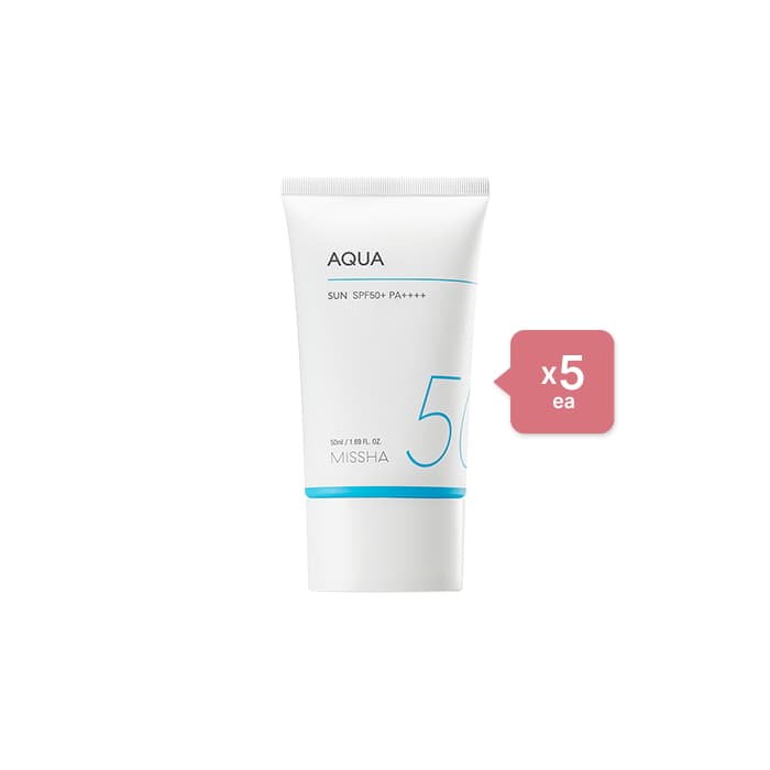 MISSHA - All-Around Safe Block Aqua Sun SPF50+ PA++++ (New version of All-Around Safe Block Aqua Sun Gel ) - 50ml (5ea) Set