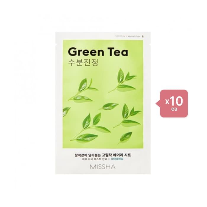 MISSHA Airy Fit Sheet Mask - Green Tea - 1pc (10ea) Set