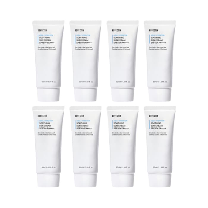 ROVECTIN - Aqua Soothing Sun Cream SPF50+ PA++++ (New Version of Skin Essentials Aqua Soothing UV Protector) - 50ml (8ea) Set