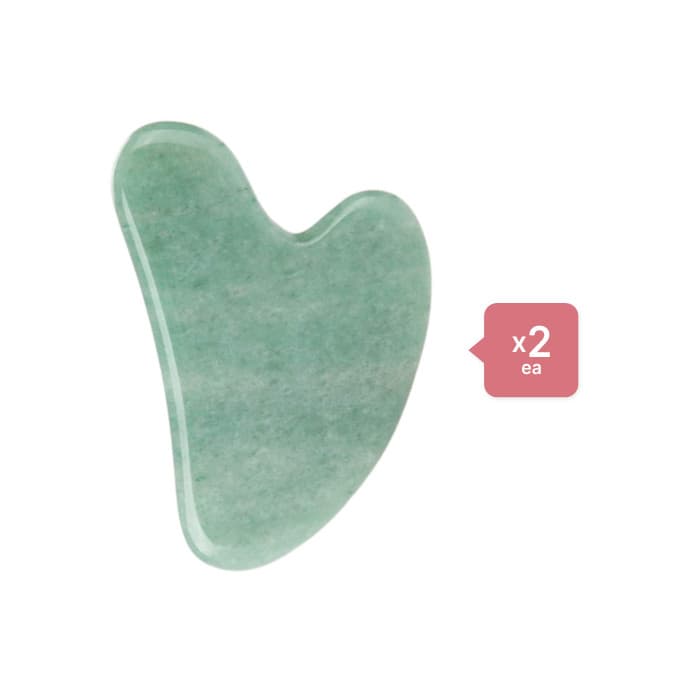 MissLady - Scraping Board Gua Sha Massage Tool (Heart-shaped) (2ea) Set - Jade
