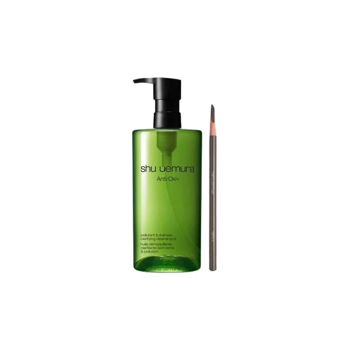 Shu Uemura Hero Set C (Anti/Oxi+ Pollutant & Dullness Clarifying Cleansing Oil 450ml & H9 Hard Formula Eyebrow Pencil - 02...