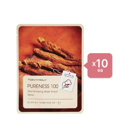 TONYMOLY - Pureness 100 Mask Sheet - Red Ginseng (10ea) Set