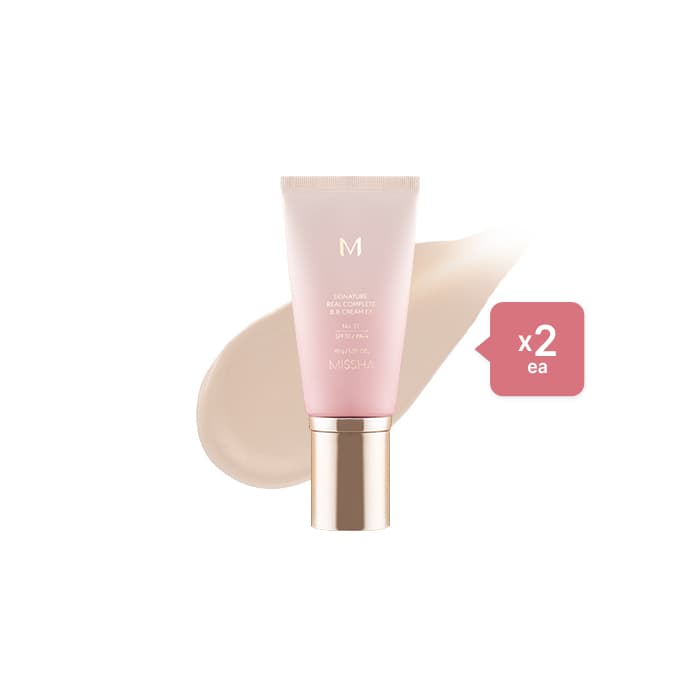 MISSHA M Signature Real Complete BB Cream EX SPF30 PA++ (New Version) - 45g - 21 Bright Beige (2ea) Set