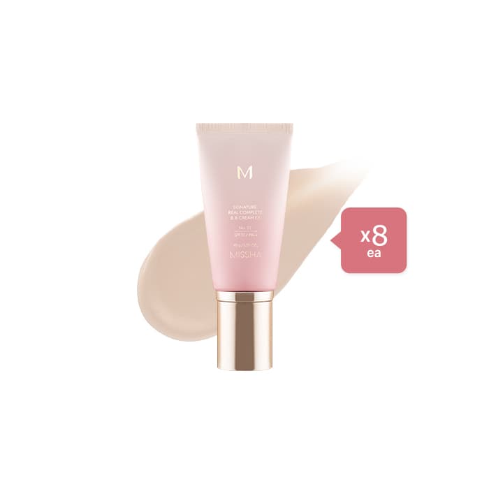 MISSHA M Signature Real Complete BB Cream EX SPF30 PA++ (New Version) - 45g - 21 Bright Beige (8ea) Set