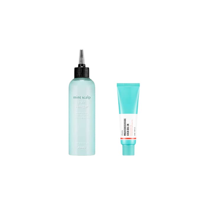 A'PIEU - Mint Scalp Hair Vinegar - 200ml X A'PIEU - Madecassoside Cica Gel 2X - 50ml