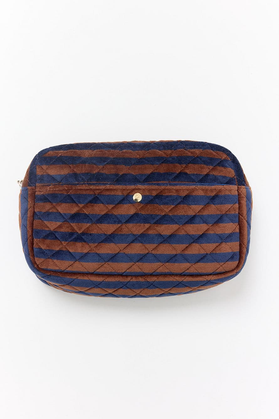 Beauty Bag Large Blues & Stripe Large