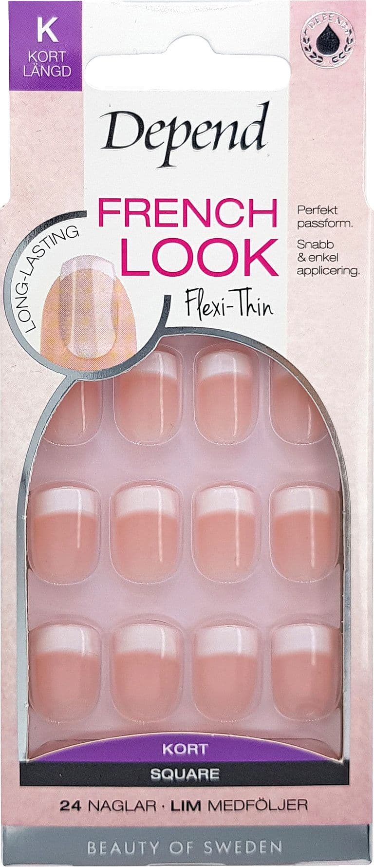 French Look Short Square Pink