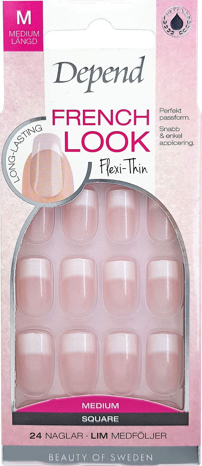 French Look Medium Square Pink Shimmer