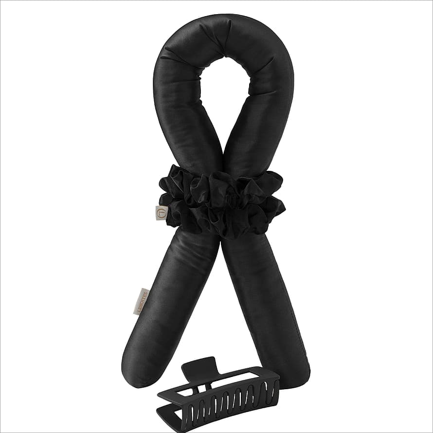Heatless Curls in Mulberry Silk Black, Large