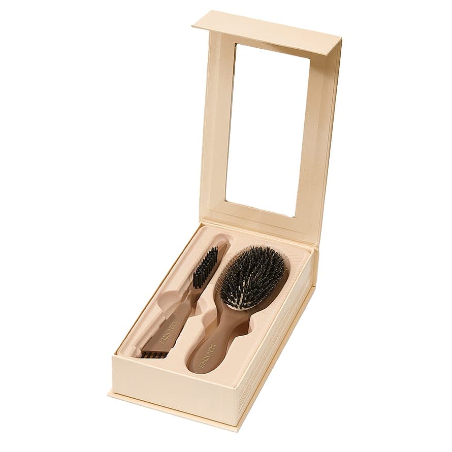 Wild Boar Hair Brush & Cleaning Tool - Limited Edition Mocha Mousse