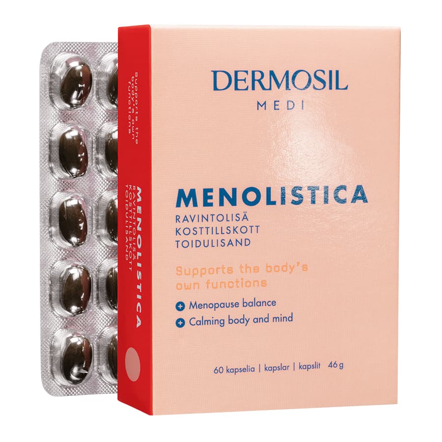 Menolistica - Ravintolisä, kasviuutetta, kasviöljyjä ja kalaöljyä, ilman hormoneja
