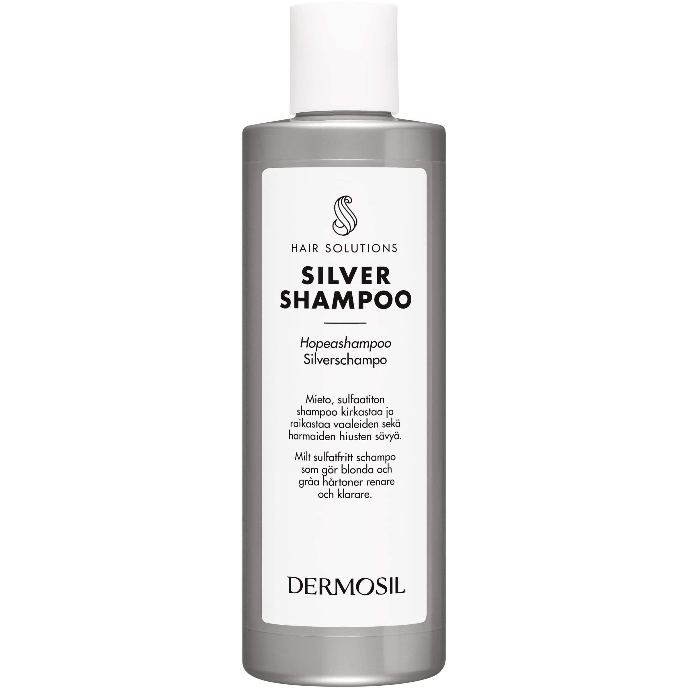 Hopeashampoo - Sulfaatiton shampoo kirkastamaan vaaleiden ja harmaiden hiusten sävyä