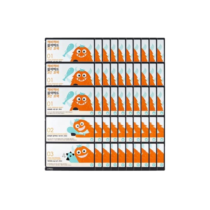 A'PIEU - Goblin Blackhead 3 Step Nose Pack - 1pc (30ea) Set